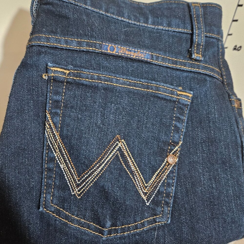 Wrangler No Gap Waist Western Blue Jeans Sz 3/4 (30inch)Tall Bootcut